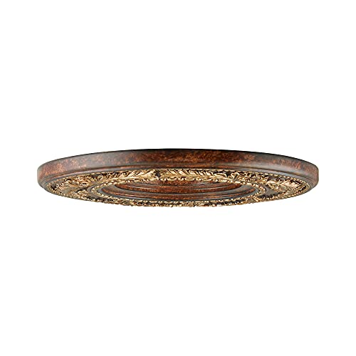 Livex Lighting 8204-63 Ceiling Medallion in Verona Bronze with Aged Gold Leaf Accents 12D x 1.25 - Image 4