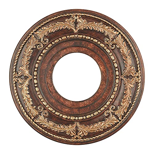 Livex Lighting 8204-63 Ceiling Medallion in Verona Bronze with Aged Gold Leaf Accents 12D x 1.25 - Image 1