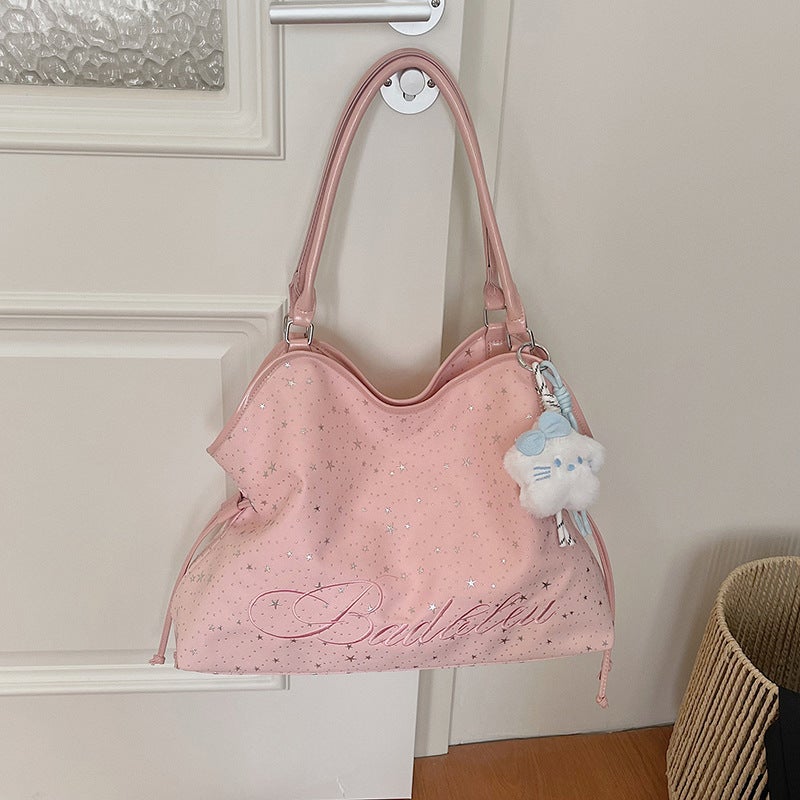 Women's Star Print Tote Bag, Large Capacity Shoulder Bag, 2026 Spring Commuter - Image 3