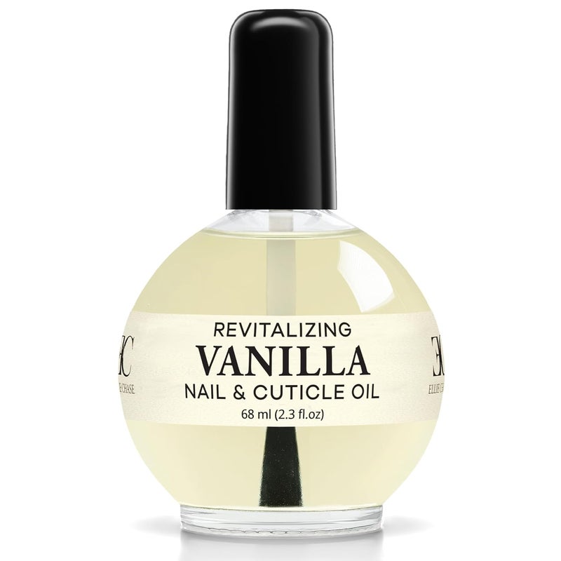 ELLIE CHASE Moisturizing Cuticle & Nail Care Oil 2.3 Fl Oz - Vanilla Scented – Infused with Jojoba Oil, Aloe, Vitamin E – Nail & Cuticle Hydration, Repair, Moisturizer, Strengthener, Growth