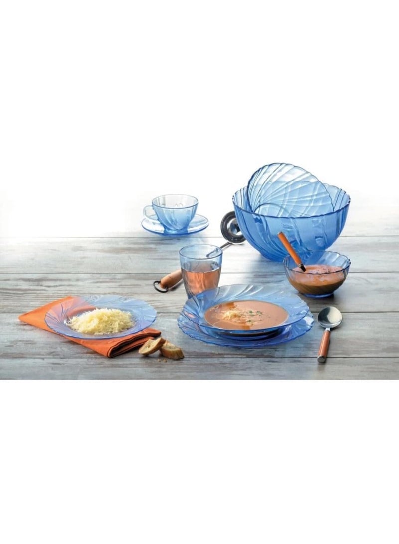Duralex Dinner Set, 44 Pieces, French - Blue 03550190502022 - Image 1