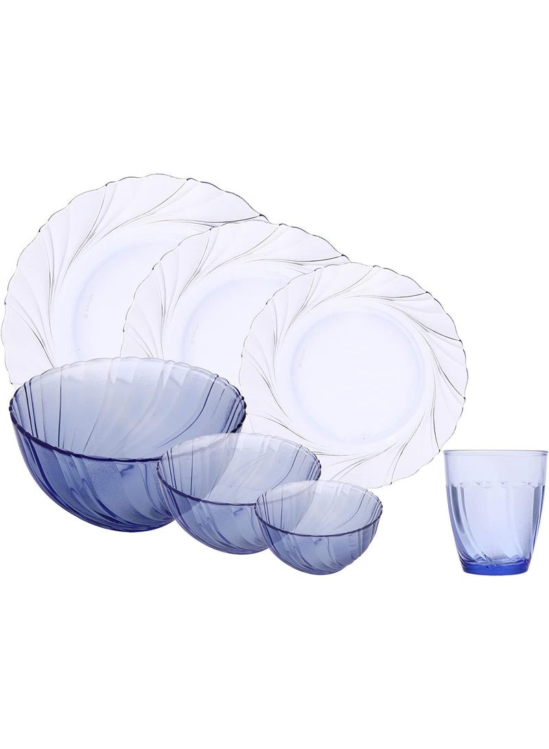 Duralex Dinner Set, 44 Pieces, French - Blue 03550190502022 - Image 2
