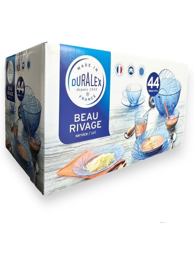 دوراليكس طقم عشاء اواني الطعام من دورالكس، 44 قطعة فرنساوى -ازرق 03550190502022 - Image 4