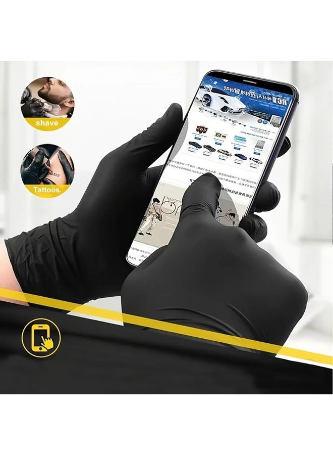 100 Pcs XL Black Disposable Nitrile Gloves Latex Free For Kitchen Cleaning Pet Grooming - Image 5