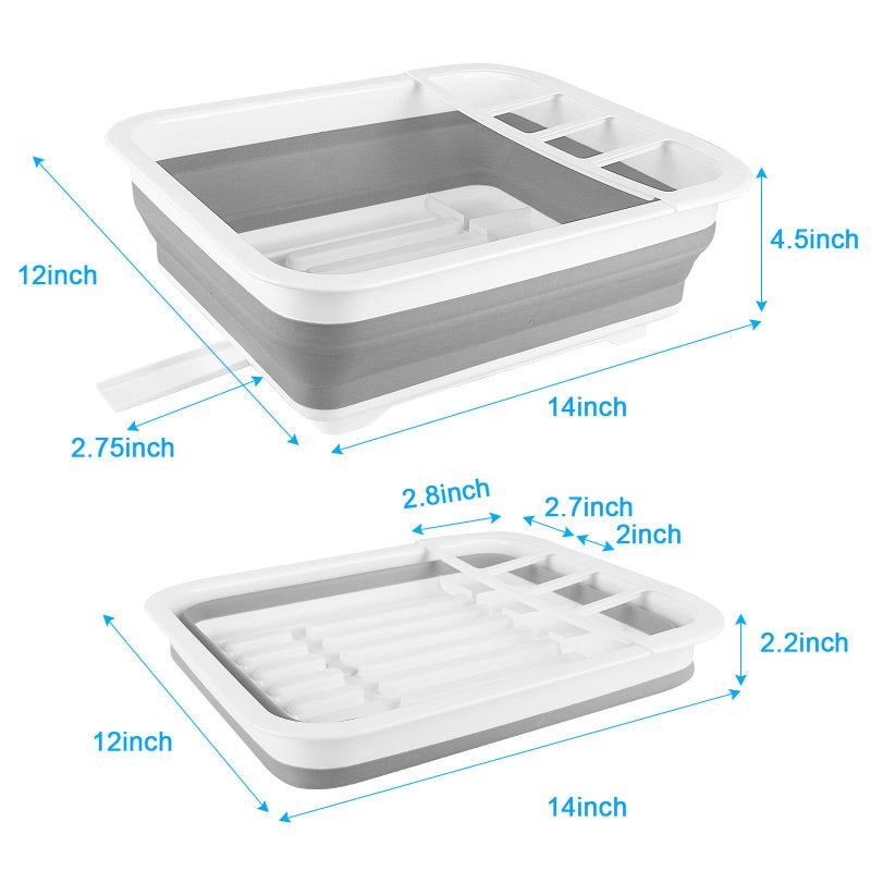 Seropy Collapsible Dish Drying Rack with Drain Plug Tube, Portable Dish Drainers for Kitchen Counter, Folding Dish Rack Over Sink Drying Dinnerware,Kitchen Sink Organizer Travel Trailer RV Camping Essentials - Image 3