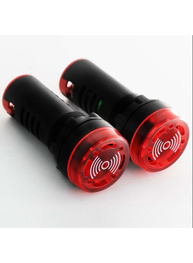 DIGITEN AC DC 12V 22mm Red LED Flash Alarm 80dB Indicator Light Lamp with Buzzer Pack of 2 - Image 1