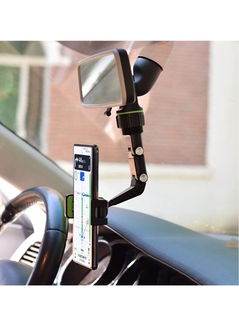 360° Rearview Mirror Phone Holder,Car Rearview Mirror Mount Phone and GPS Holder,Universal 360 Degrees Rotating Car Phone Holder,Cell Phone Automobile Cradles - Image 3