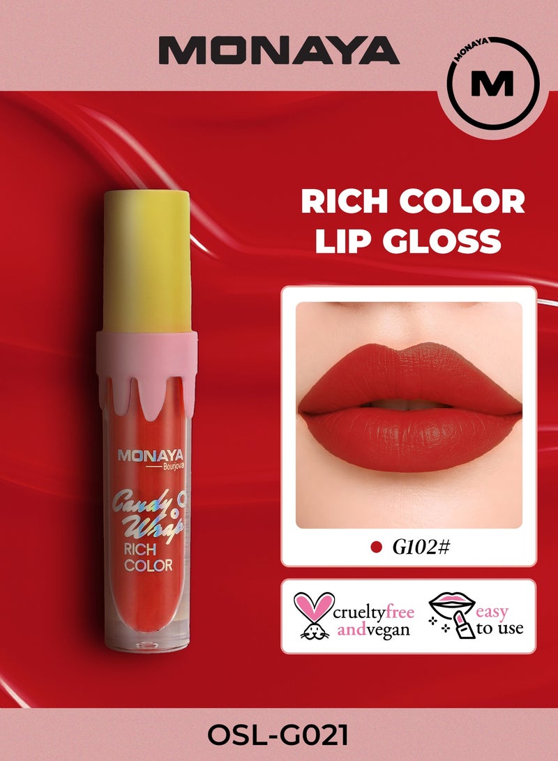 Monaya G021 Candy Warp Rich Color Lip Gloss – Hydrating High Shine Non-Sticky Lip Gloss Set, Long-Lasting Moisturizing Lip Makeup - Image 1
