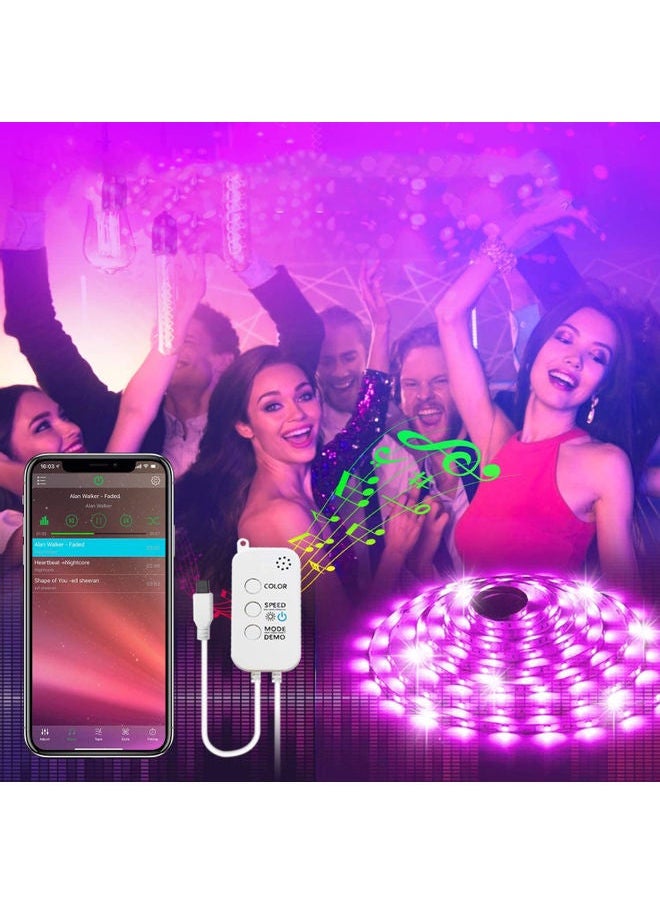Generic - LED RGB Strip Light Kit With BT And Music Sound Controller 24 Key Remote 20M Multicolour 19.2x6x19.2cm - Image 1