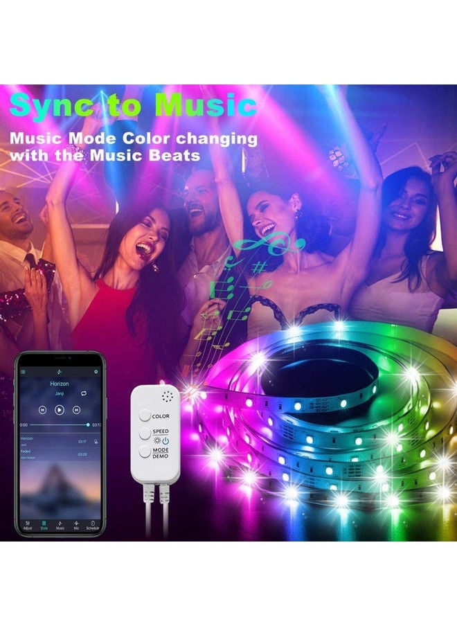Generic - LED RGB Strip Light Kit With BT And Music Sound Controller 24 Key Remote 20M Multicolour 19.2x6x19.2cm - Image 1