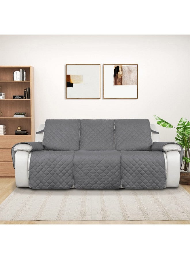 PureFit PureFit Water Resistant Reversible Sofa Covers for Reclining Sofa - Non Slip Split Recliner Couch Cover for 3 Cushion Couch, Washable Furniture Protector for Kid, Dog (3 Seat, Gray/Light Gray)  - Image 1