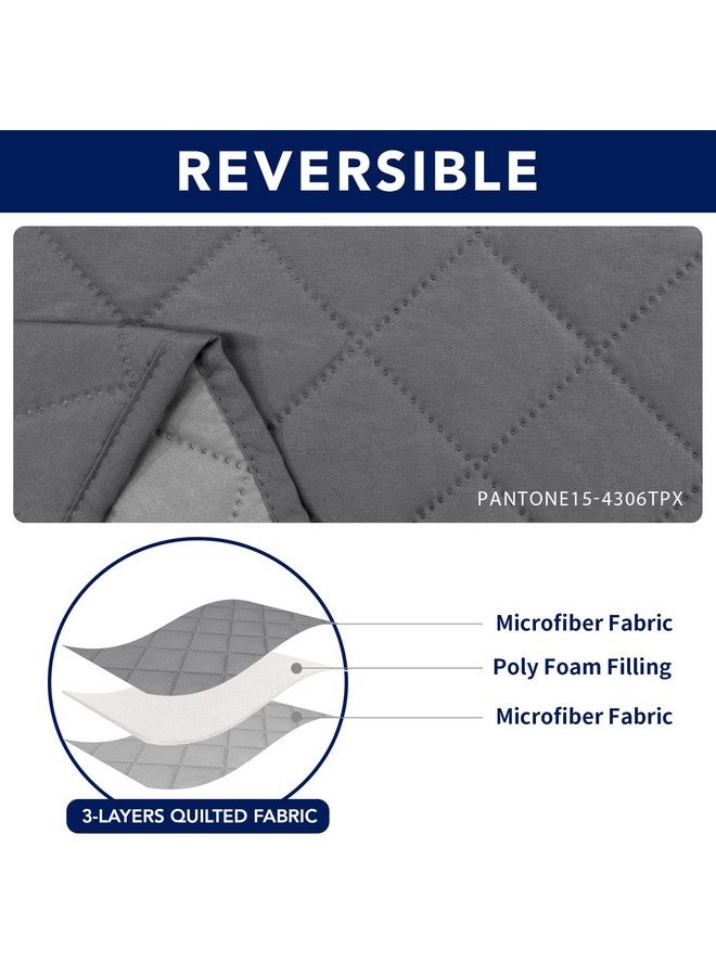 PureFit PureFit Water Resistant Reversible Sofa Covers for Reclining Sofa - Non Slip Split Recliner Couch Cover for 3 Cushion Couch, Washable Furniture Protector for Kid, Dog (3 Seat, Gray/Light Gray)  - Image 4