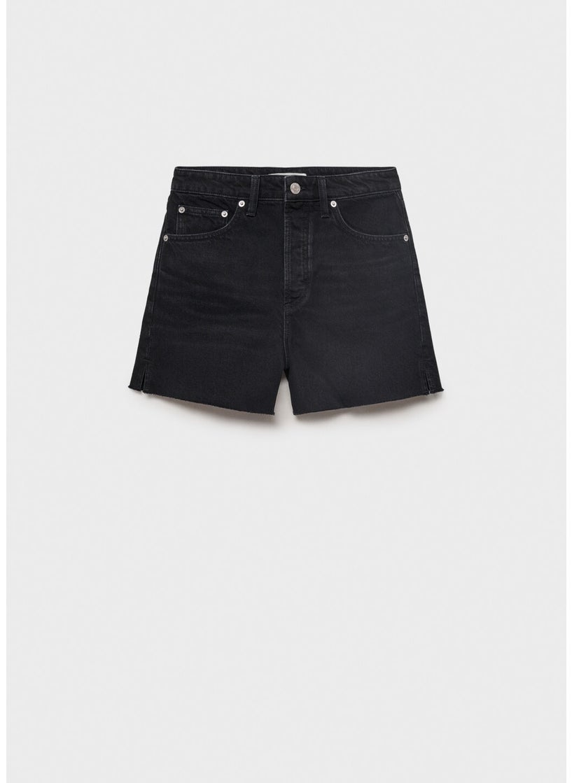 MANGO Denim Shorts With Frayed Hem  - Image 5