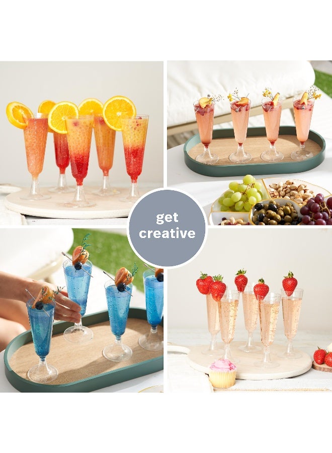 بواو 30 كأس شامبانيا بلاستيكي أنيق مع بريق فضي، 150 مل - متين وقابل لإعادة الاستخدام - كؤوس نخب لأعياد الميلاد وحفلات الزفاف والكريسماس والشواء والحفلات - Image 5