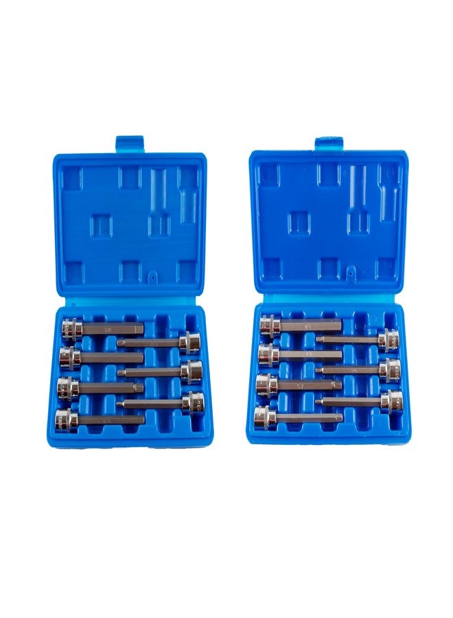 VCT 14pc 3/8" Drive Extra Long Hex Bit Socket Set SAE Standard/MM Metric Professional Grade S2 Steel - Image 2