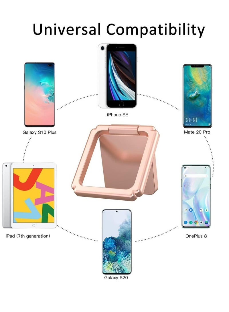 Captaintech Mirror Phone Ring Holder 360° Swivel Ring Holder Finger Holder Holder for Smartphones Phone Ring Holder Grip 360 Degree Free Rotation Phone Ring Grip Compatible with iPhone and Smartphones - Image 5