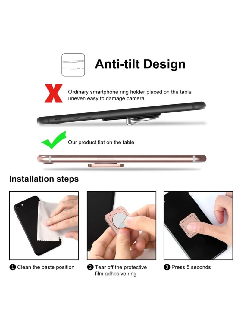 Captaintech Mirror Phone Ring Holder 360° Swivel Ring Holder Finger Holder Holder for Smartphones Phone Ring Holder Grip 360 Degree Free Rotation Phone Ring Grip Compatible with iPhone and Smartphones - Image 4