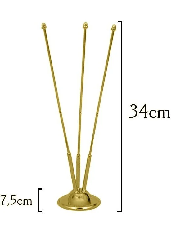 ساترنديزاين Desktop TRNC Flag Turkish Flag Triple Brass Pole Table Flag Set