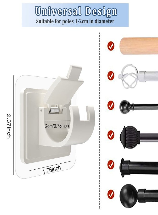 Codoule 8PCS Self Adhesive Curtain Rod Holders No Drill Curtain Rods Brackets No Drilling Nail Free Adjustable Curtain Rod Hooks Curtain Hangers for Bathroom Kitchen Home Bathroom Hotel - Image 3