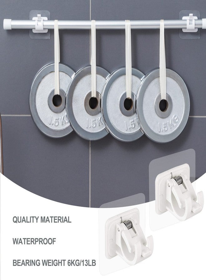 Codoule 8PCS Self Adhesive Curtain Rod Holders No Drill Curtain Rods Brackets No Drilling Nail Free Adjustable Curtain Rod Hooks Curtain Hangers for Bathroom Kitchen Home Bathroom Hotel - Image 5