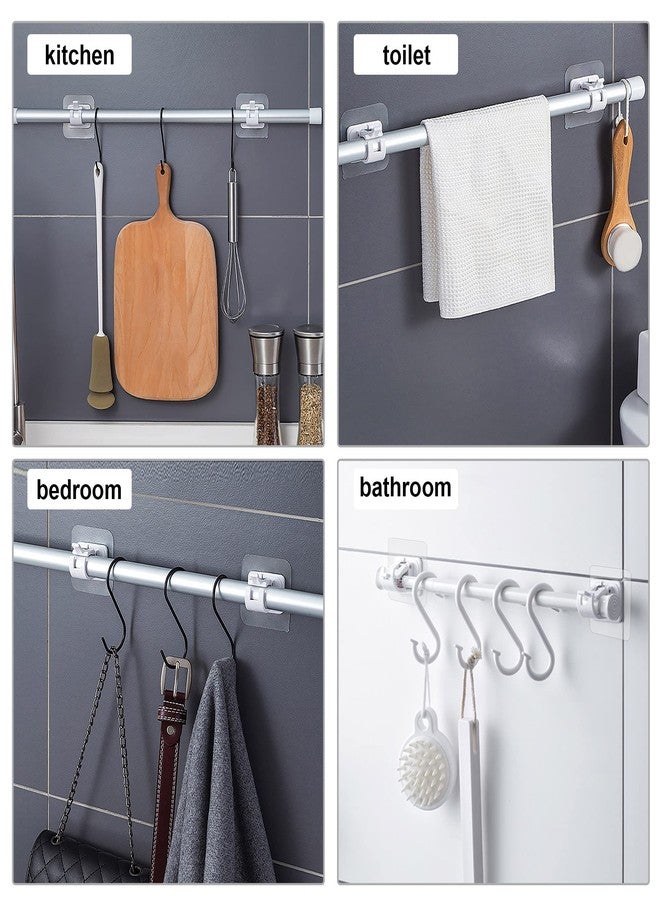 Codoule 8PCS Self Adhesive Curtain Rod Holders No Drill Curtain Rods Brackets No Drilling Nail Free Adjustable Curtain Rod Hooks Curtain Hangers for Bathroom Kitchen Home Bathroom Hotel - Image 4
