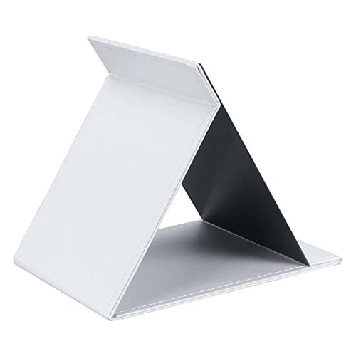 VELINEX® Foldable Makeup Mirror, Compact Size Frameless Portable Vanity Leather Mirror with Stand (White-Pack of 2) - Image 2