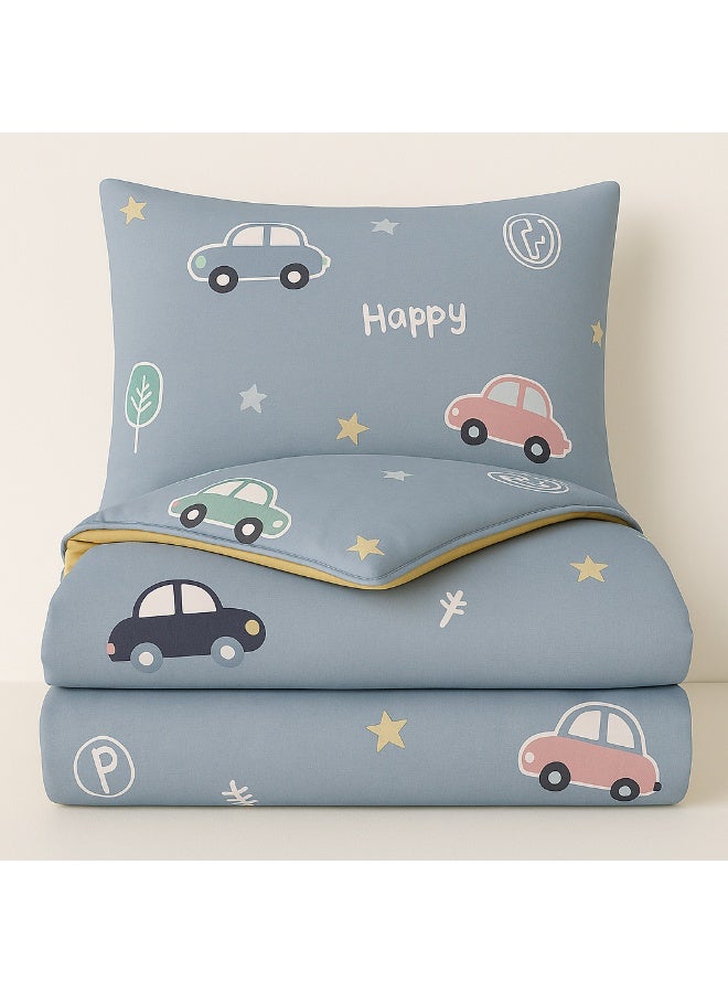 bukhamseen CARDIF Kids’ Cotton Bedding Set – 4 Pieces, Single Size, Super Soft with Stitched Filling - Image 2