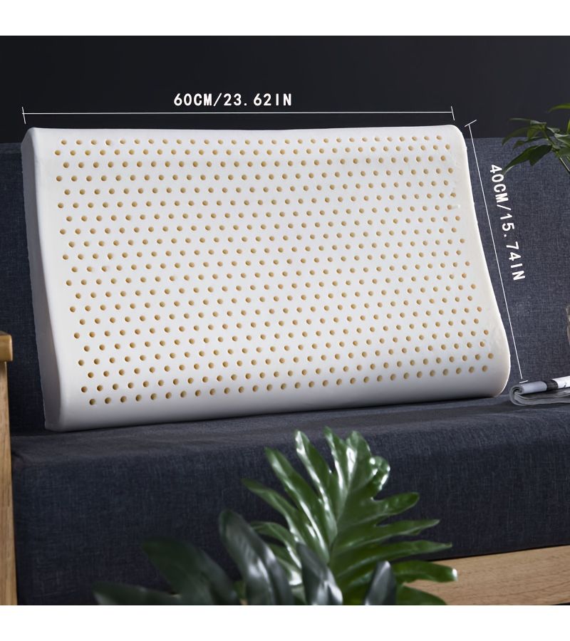 Natural Latex Pillow Curved Wave Style 40x60cm With Double Pillowcases For Adults All Season Orthopedic Support - Image 3
