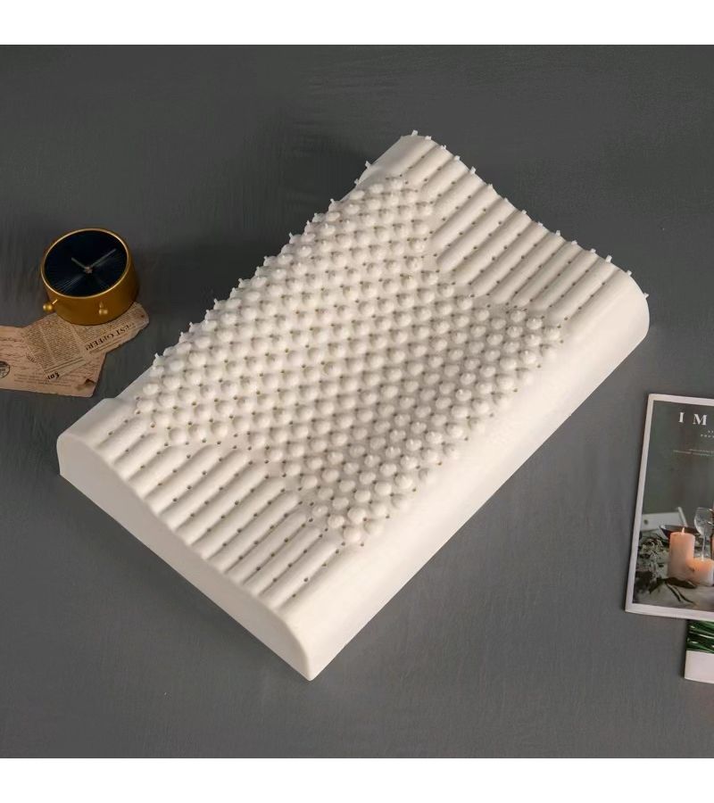 Natural Latex Pillow Curved Wave Style 40x60cm With Double Pillowcases For Adults All Season Orthopedic Support - Image 2
