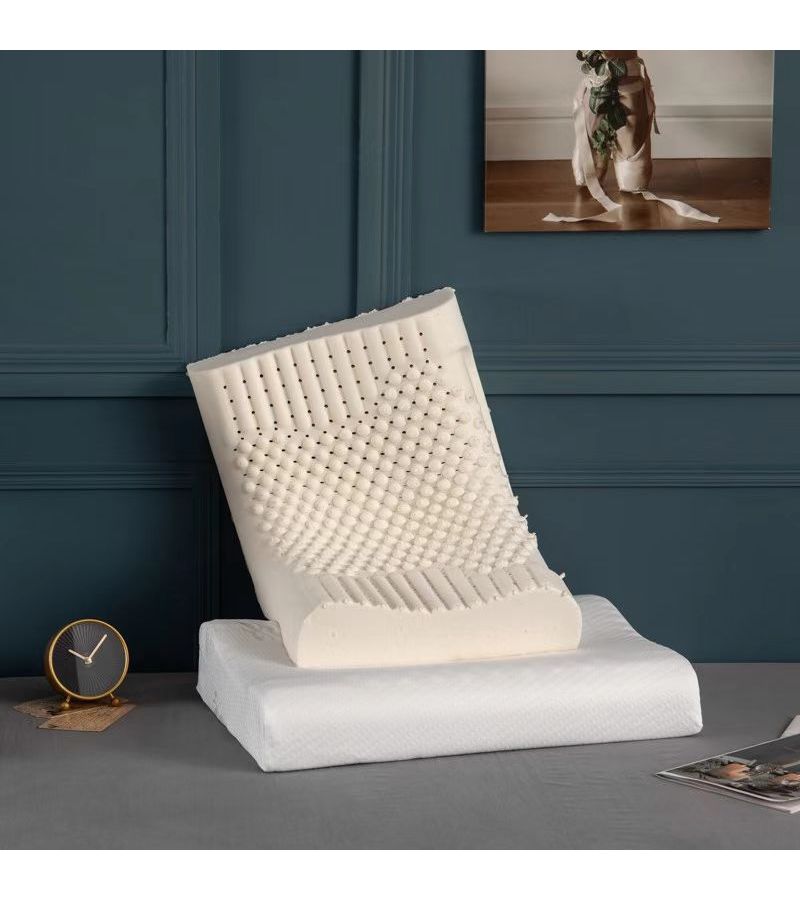 Natural Latex Pillow Curved Wave Style 40x60cm With Double Pillowcases For Adults All Season Orthopedic Support - Image 1
