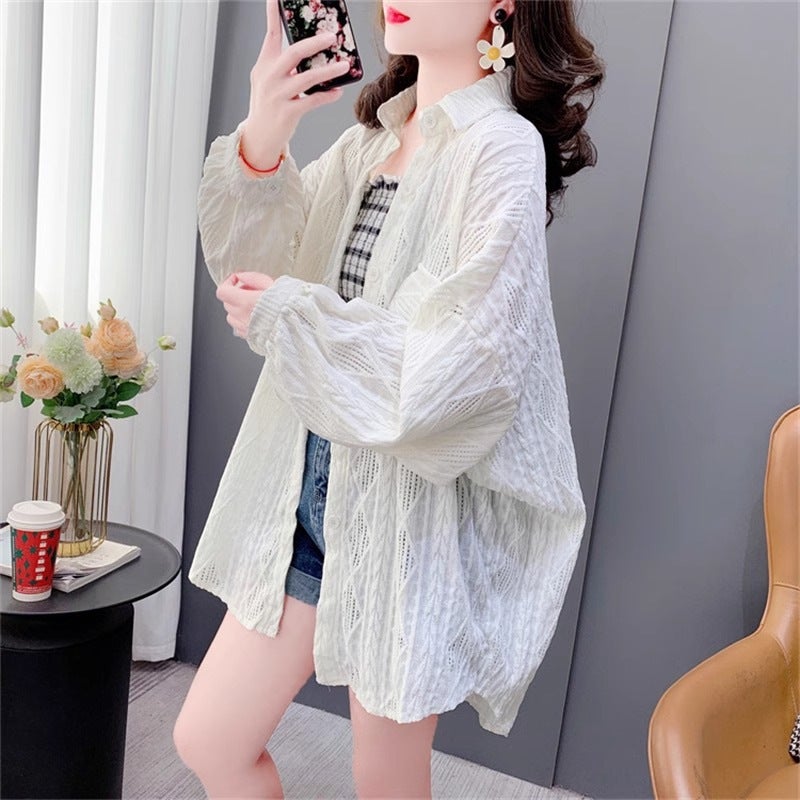 [Official Figure] High Quality Autumn Medium And Long Thin Cardigan Maillard Lel Shirt Jacket - Image 2