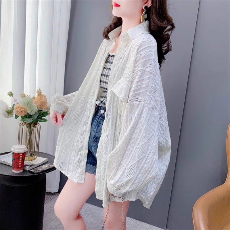 [Official Figure] High Quality Autumn Medium And Long Thin Cardigan Maillard Lel Shirt Jacket - Image 4