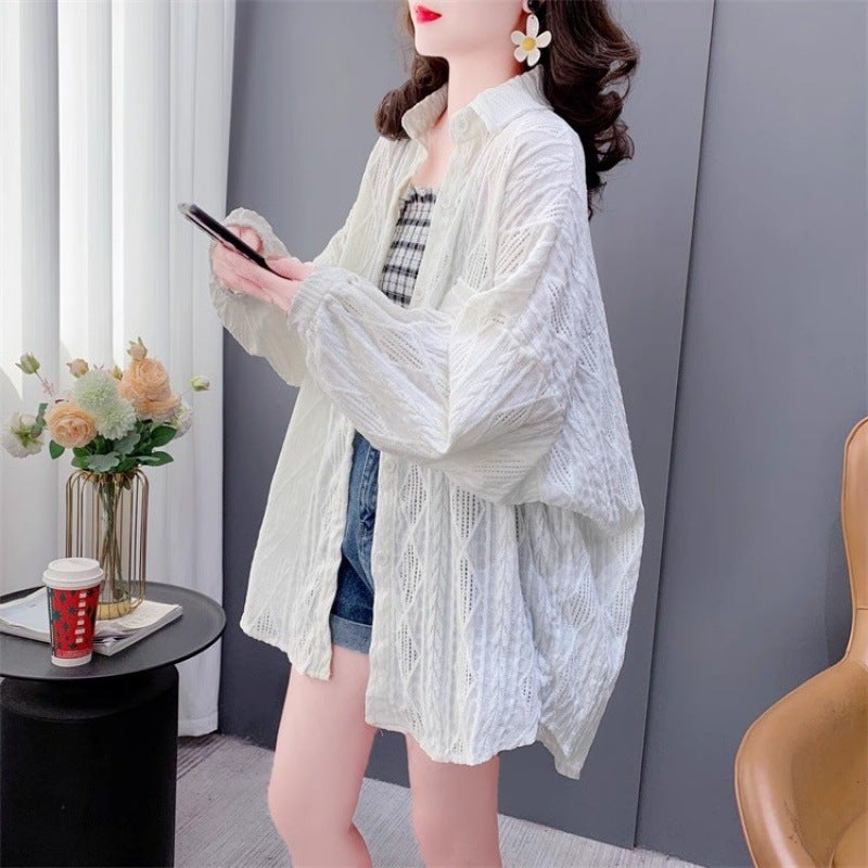 [Official Figure] High Quality Autumn Medium And Long Thin Cardigan Maillard Lel Shirt Jacket - Image 5