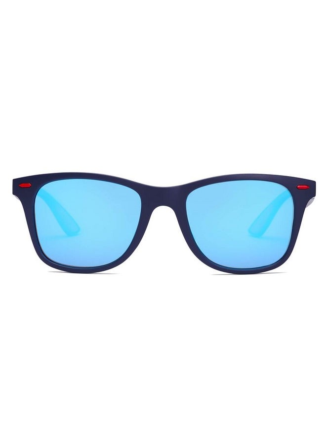 Sojos Polarized Sports Tr90 Sunglasses For Running Cycling Fishing Golf Driving Sj2101 With Matte Blue Frameblue Mirrored Lens  - Image 2