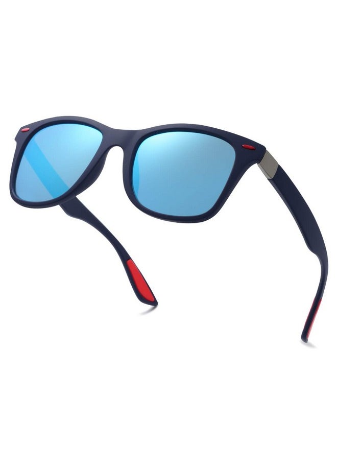 Sojos Polarized Sports Tr90 Sunglasses For Running Cycling Fishing Golf Driving Sj2101 With Matte Blue Frameblue Mirrored Lens  - Image 1