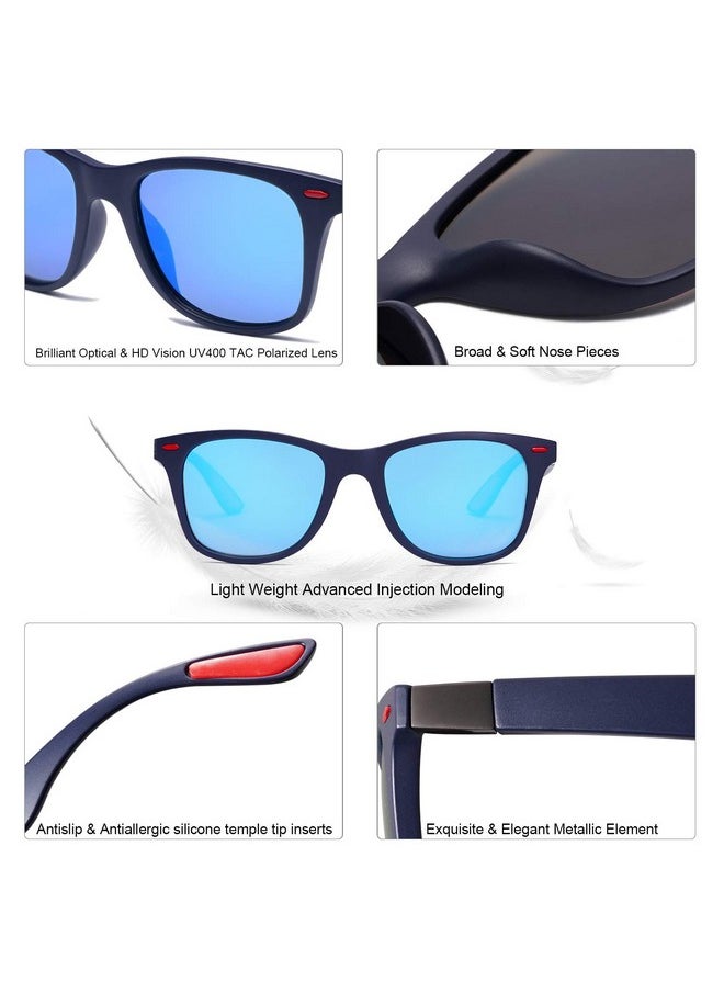 Sojos Polarized Sports Tr90 Sunglasses For Running Cycling Fishing Golf Driving Sj2101 With Matte Blue Frameblue Mirrored Lens  - Image 3