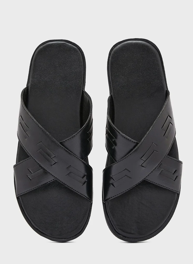 Robert Wood Cross Strap Sandals