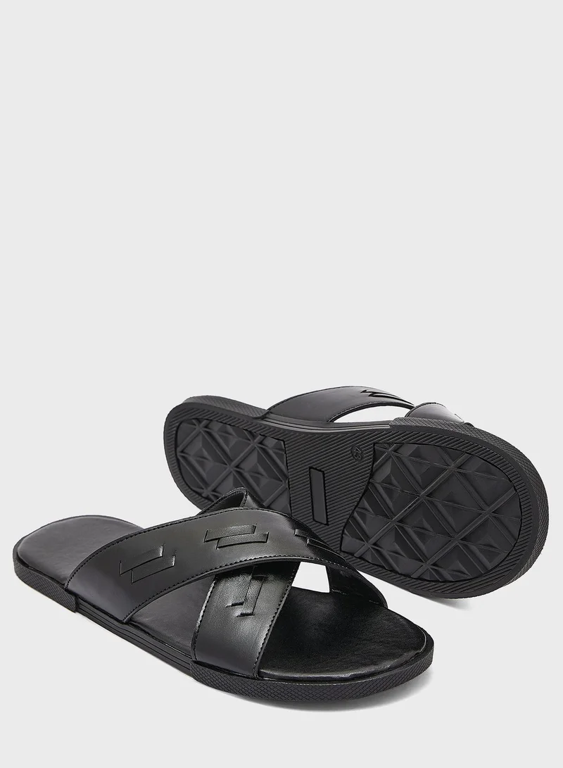 Robert Wood Cross Strap Sandals