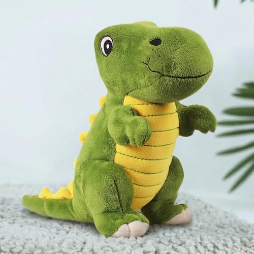 Mirada Super Soft Standing Dinosaur Plush Toy – 35cm | Cute Green & Yellow Stuffed Animal for Kids, Boys & Girls | Adorable Cuddly Plushie | Perfect Birthday, Valentine & Room Décor Gift - Image 2