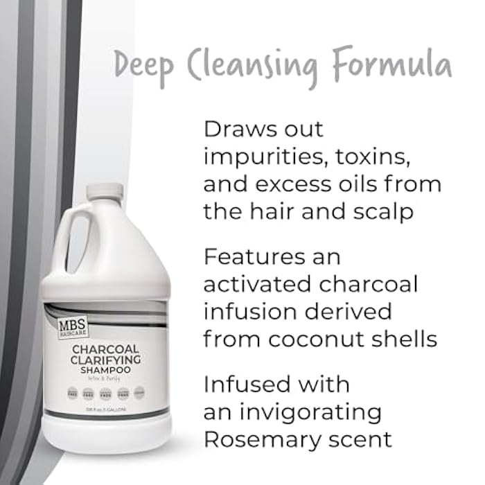 Charcoal Clarifying Shampoo, Gallon – (1 Gal) (Sulfate Free, Paraben Free, Vegan) - Image 3