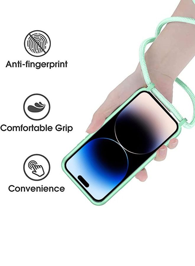 TEAM LUXURY iPhone 14 Pro Max Case Cover Protector with Strap Crossbody Cover Neck Cord Lanyard Soft Silicone Shell Adjustable Wrist Tether Safety Straps for Apple iPhone 14 Pro Max (6.7 inch) - Image 4