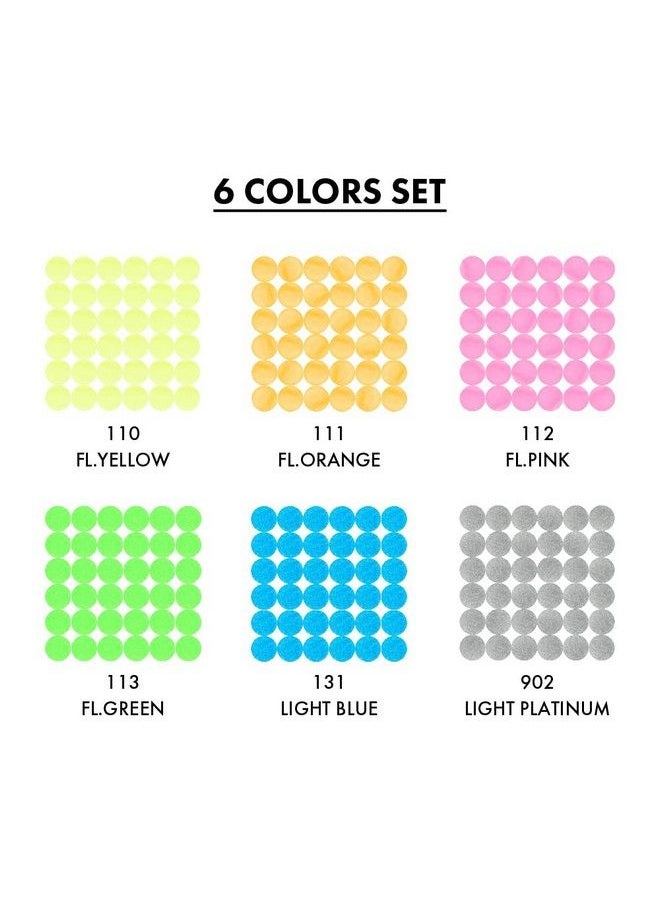 Kuretake - Zig Clean Color Dot Single Hightlight 6 Colors Set Apcertified Ideal For Marking In Planners Or Journals Photosafe Acid Free Lightfast Odourless Xylene Free Made In Japan - Image 1