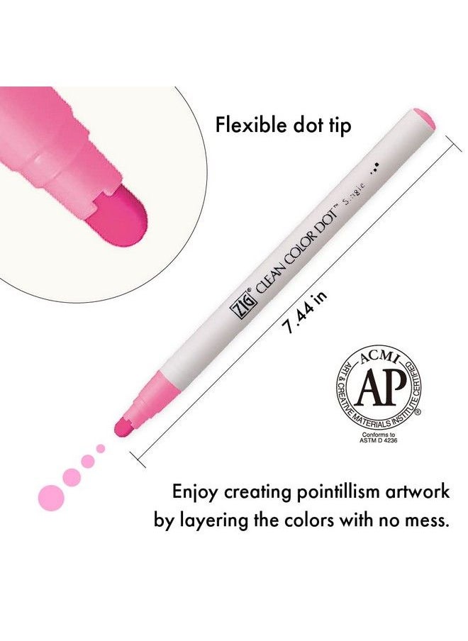 Kuretake - Zig Clean Color Dot Single Hightlight 6 Colors Set Apcertified Ideal For Marking In Planners Or Journals Photosafe Acid Free Lightfast Odourless Xylene Free Made In Japan - Image 1