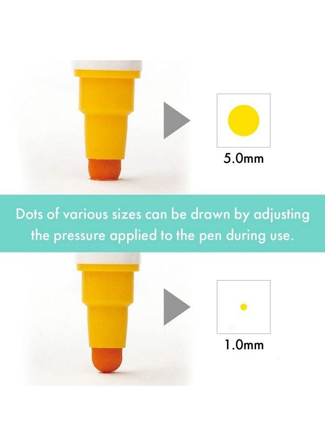 Kuretake - Zig Clean Color Dot Single Hightlight 6 Colors Set Apcertified Ideal For Marking In Planners Or Journals Photosafe Acid Free Lightfast Odourless Xylene Free Made In Japan - Image 1