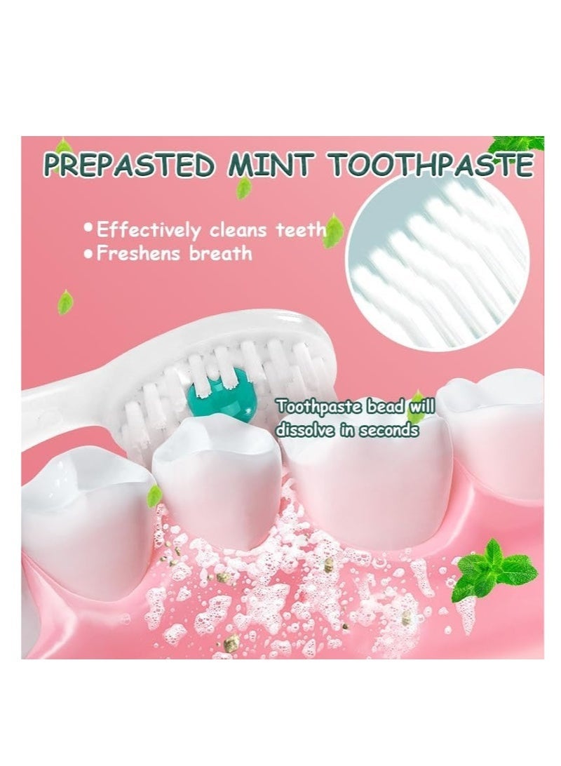 "عبوة 26 قطعة - فرشاة أسنان متنوعة النكهات للاستخدام لمرة واحدة - 5 في 1 - مع خيط تنظيف الأسنان ومكشطة اللسان - تشمل معجون أسنان وخيط تنظيف الأسنان وفرشاة ما بين الأسنان - مثالية للسفر والعناية بالفم" - Image 4