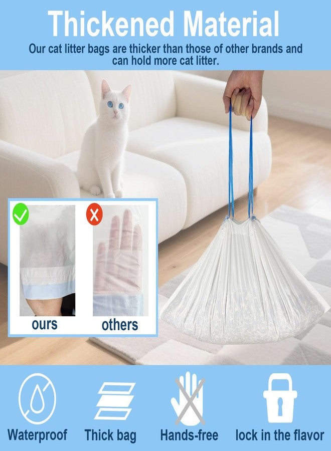 ZPSOX 40 Count 21.6" x 11.8" Cat Litter Box Liners for Self-Cleaning Cat Litter Box, Replacement Automatic Litter Box Liners, 2 Rolls Drawstring Trash Bags for Robot, Extra Thick,（2 Packs/40 Counts） - Image 3