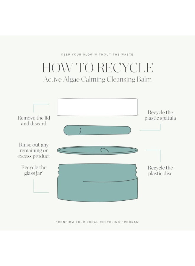 KORA Organics Active Algae Calming Cleansing Balm, Balancing Facial Cleanser to Help Reduce Redness & Blemishes, Melt Away Makeup & Sunscreen, Face Wash for Men and Women, 3.38 fl oz - Image 2