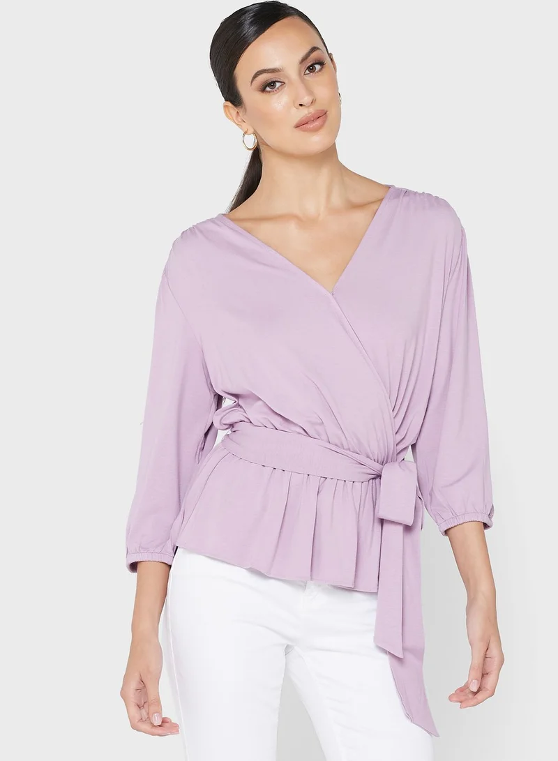 Lauren Ralph Lauren Tie Detail V-Neck Top