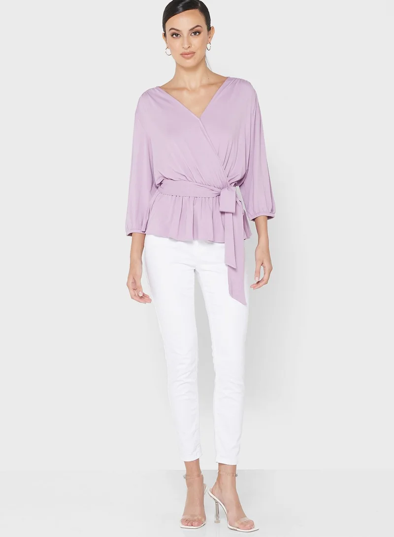 Lauren Ralph Lauren Tie Detail V-Neck Top