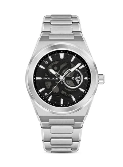 بوليس Men's Men's Ofset Menâ€™s 45mm Watch with Black Dial & 316L Stainless Steel Bracelet